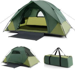 Tangkula 2 Person Camping Tent, Portable Backpacking Tent with Removable Rainfly, Floor Mat, 4 Mesh Walls & Zippered Doors, Carrying Bag, Family Dome Tent for Camping Hiking