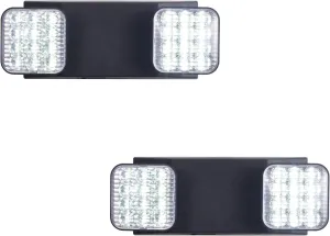 TANLUX LED Emergency Lights with Battery Backup, Two Head Adjustable Commercial Emergency Lights, UL Listed, AC 120/277V, Hardwired Emergency Exit Light Fixtures for Business - 2 Pack(Black)