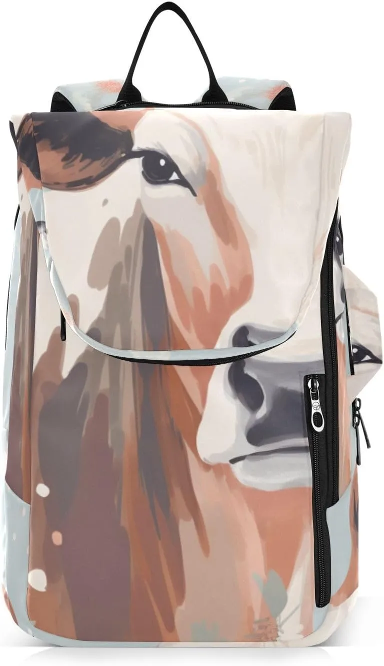 Tennis Bag Tennis Backpack for Women Men, Tennis Bag Holds 2 Rackets, Pickleball Paddles Balls, Badminton Squash, Cute Cow (24)