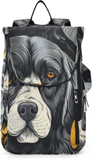 Tennis Bag Tennis Backpack for Women Men, Tennis Bag Holds 2 Rackets, Pickleball Paddles Balls, Badminton Squash, Cute Dog (9)
