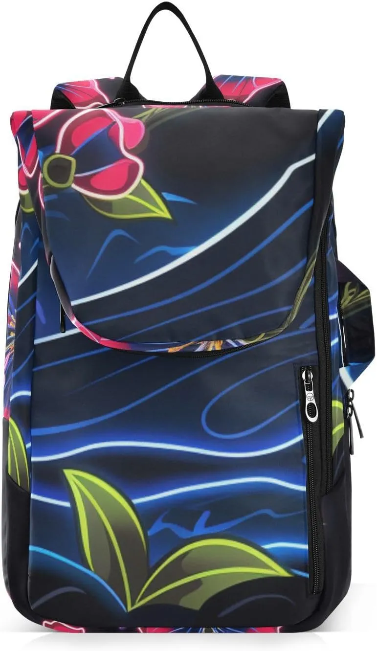Tennis Bag Tennis Backpack for Women Men, Tennis Bag Holds 2 Rackets, Pickleball Paddles Balls, Badminton Squash, Flower (359)