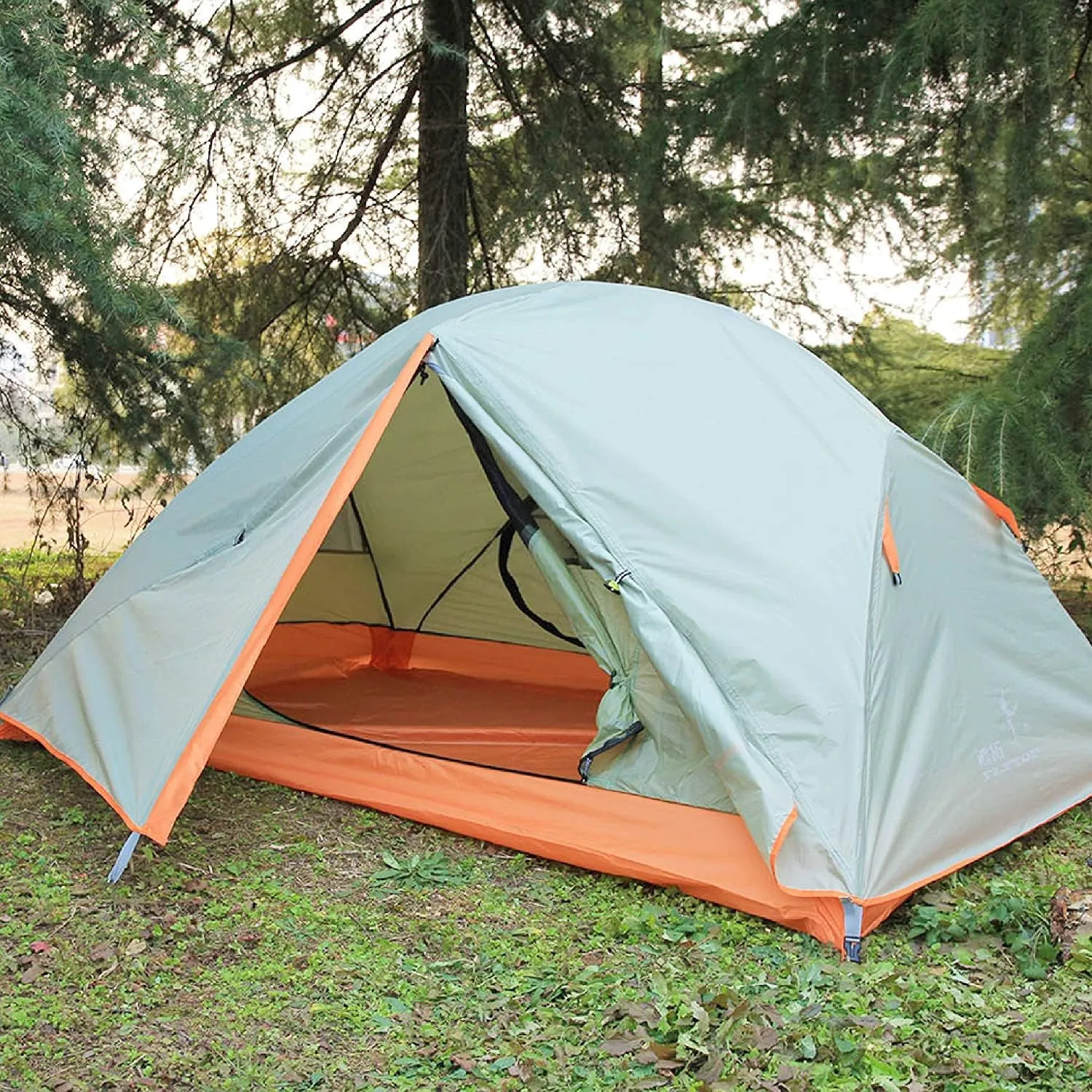 Tent 1 2 3 Man Person Dome Tent 3 4 Season Double Skin Easy Set Up Lightweight Waterproof Windproof Ultralight Outdoor Family Tent (Color : Orange - 2 Person (with Skirt))