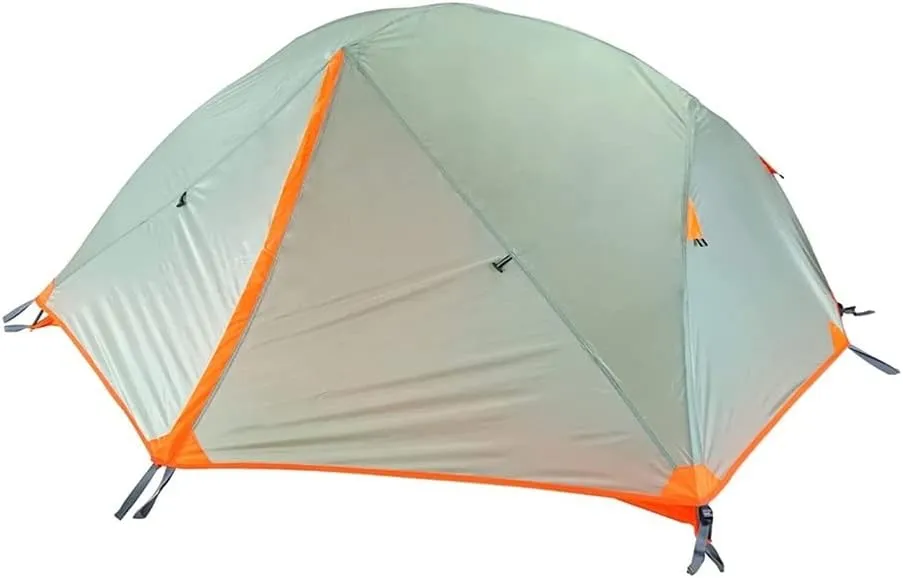 Tent 1 2 3 Man Person Dome Tent 3 4 Season Double Skin Easy Set Up Lightweight Waterproof Windproof Ultralight Outdoor Family Tent (Color : Orange - 2 Person (with Skirt))