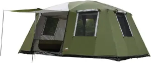 Tent 1Hall Two Bedrooms 6-12 Persons Double Layers Camping Tent Large Gazebo for Hiking Travel (Green 230x305x210cm)