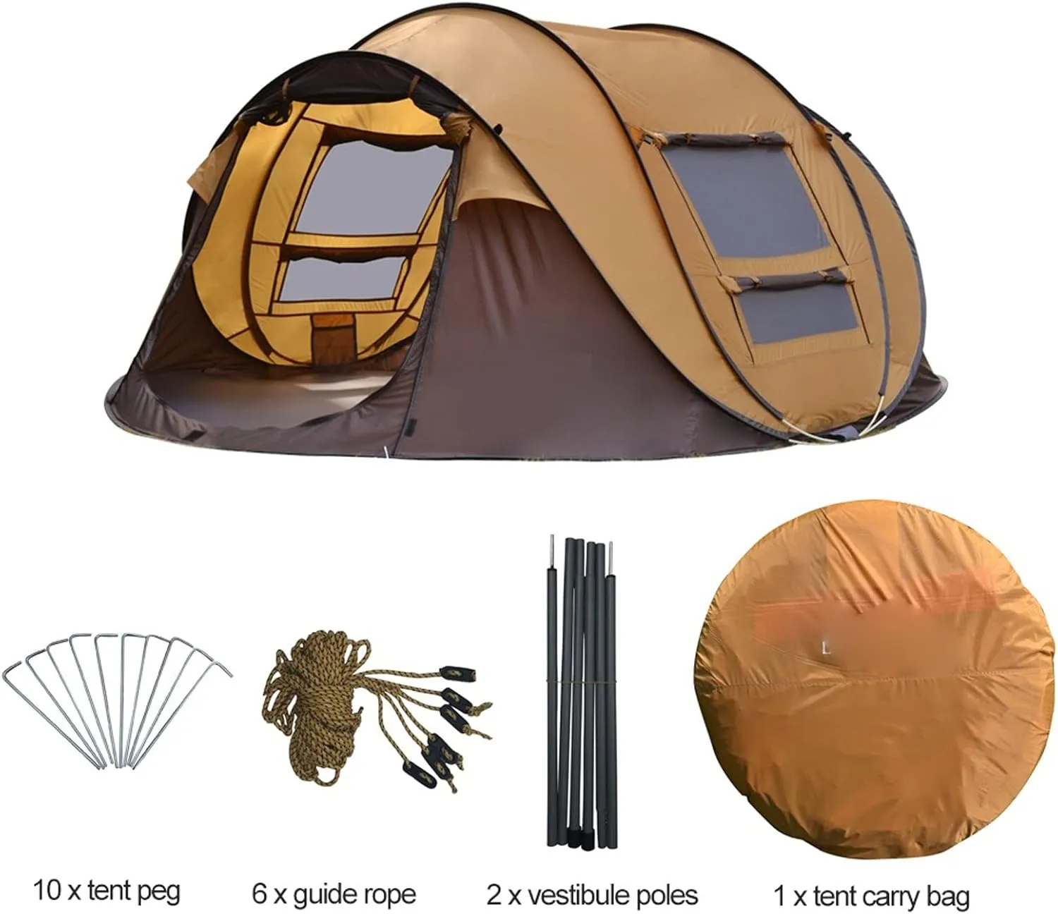 Tent Automatic Pop-up Tent,3-4 Person Outdoor Instant Setup Tent 4 Season Waterproof Tent for Hiking,Camping,Travelling