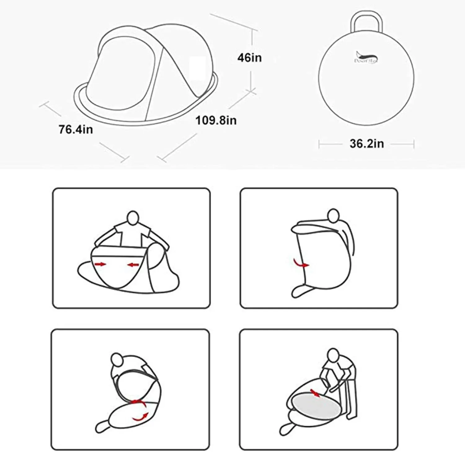 Tent Automatic Pop-up Tent,3-4 Person Outdoor Instant Setup Tent 4 Season Waterproof Tent for Hiking,Camping,Travelling