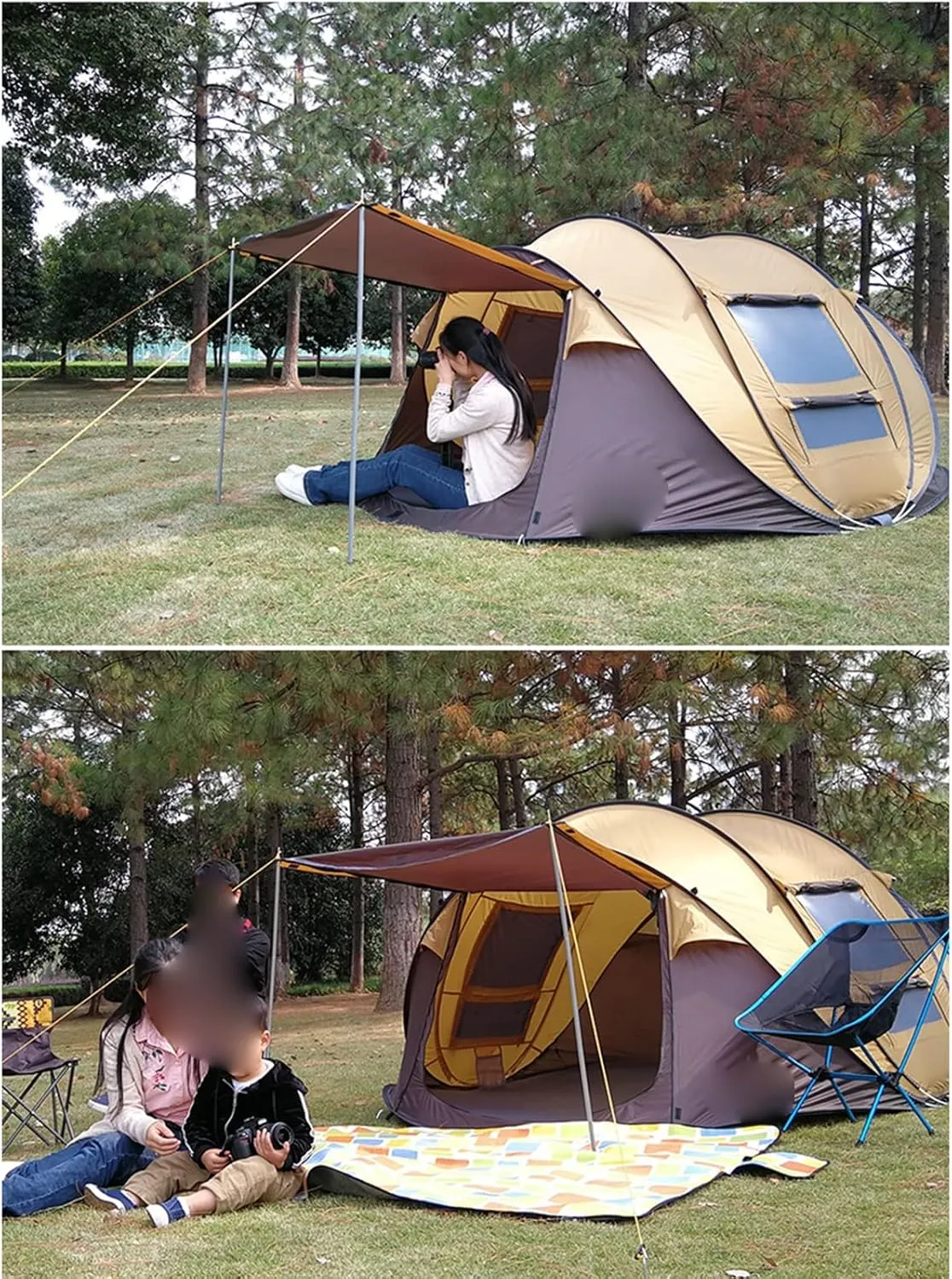 Tent Automatic Pop-up Tent,3-4 Person Outdoor Instant Setup Tent 4 Season Waterproof Tent for Hiking,Camping,Travelling