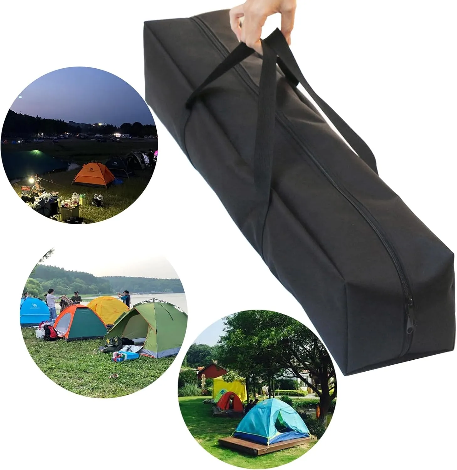 Tent Bag Storage Bag, Waterproof Tent Bag, Oxford Tent Poles Pack Bag Large Capacity Camping Poles Storage Bag, 85cm, As the Picture Shows
