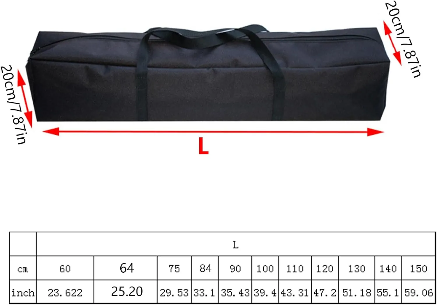 Tent Bag Storage Bag, Waterproof Tent Bag, Oxford Tent Poles Pack Bag Large Capacity Camping Poles Storage Bag, 85cm, As the Picture Shows