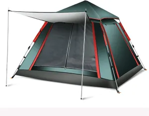 Tent Camping Tents 3-4 Person Waterproof Quick Set Up Family Beach Dome Tent UV for Hiking Travel (Color : Blue, Size : Free Size) (Blue Free Size) (Green Free Size)