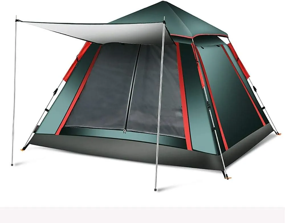 Tent Camping Tents 3-4 Person Waterproof Quick Set Up Family Beach Dome Tent UV for Hiking Travel (Color : Blue, Size : Free Size) (Blue Free Size) (Green Free Size)