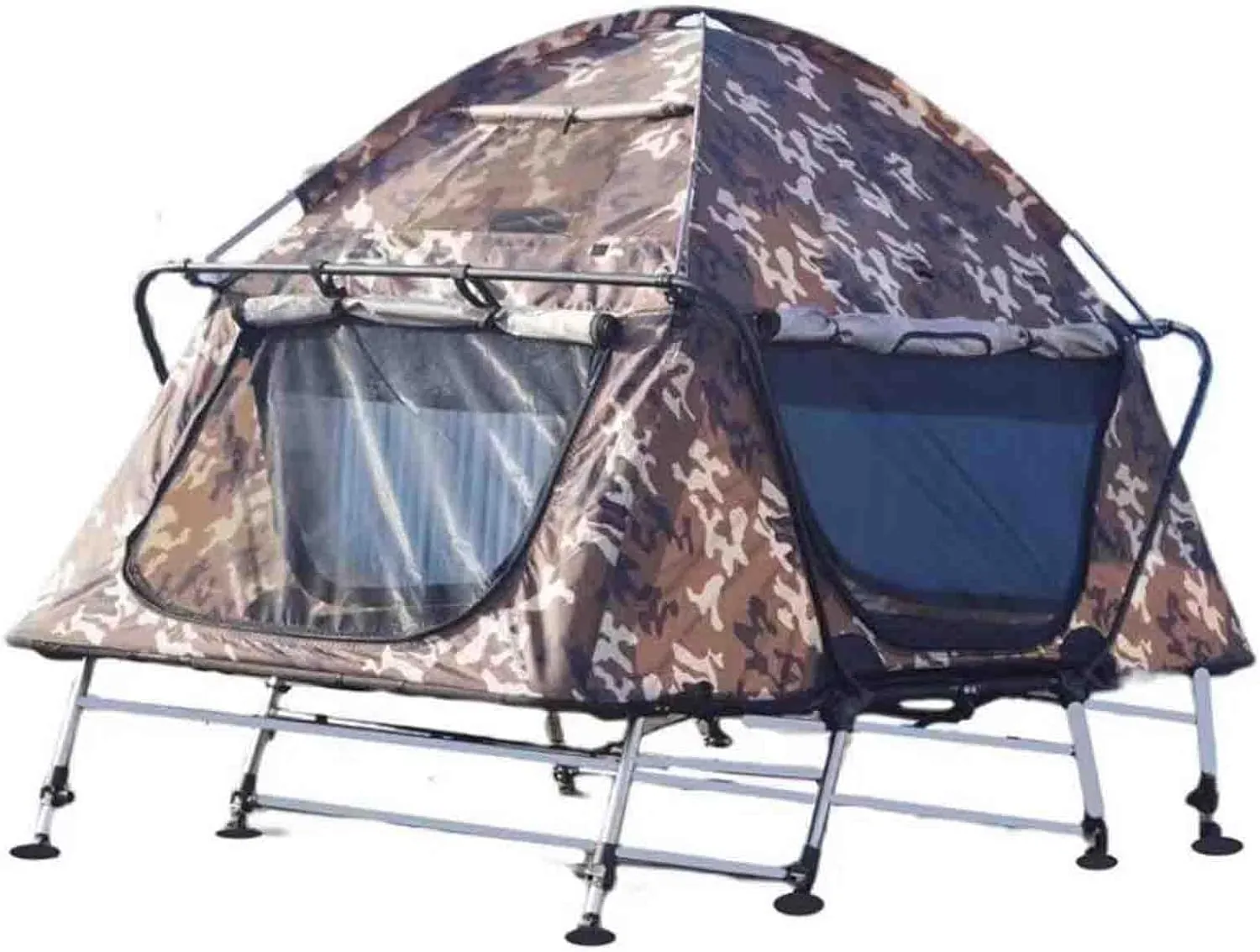 Tent Outdoor Camping Double-Layer Anti-Storm Camping Fishing Portable Speed Open Double Camping Bed Tent,with Carry Bag (Camouflage)