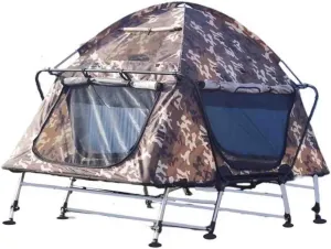 Tent Outdoor Camping Double-Layer Anti-Storm Camping Fishing Portable Speed Open Double Camping Bed Tent,with Carry Bag (Camouflage)