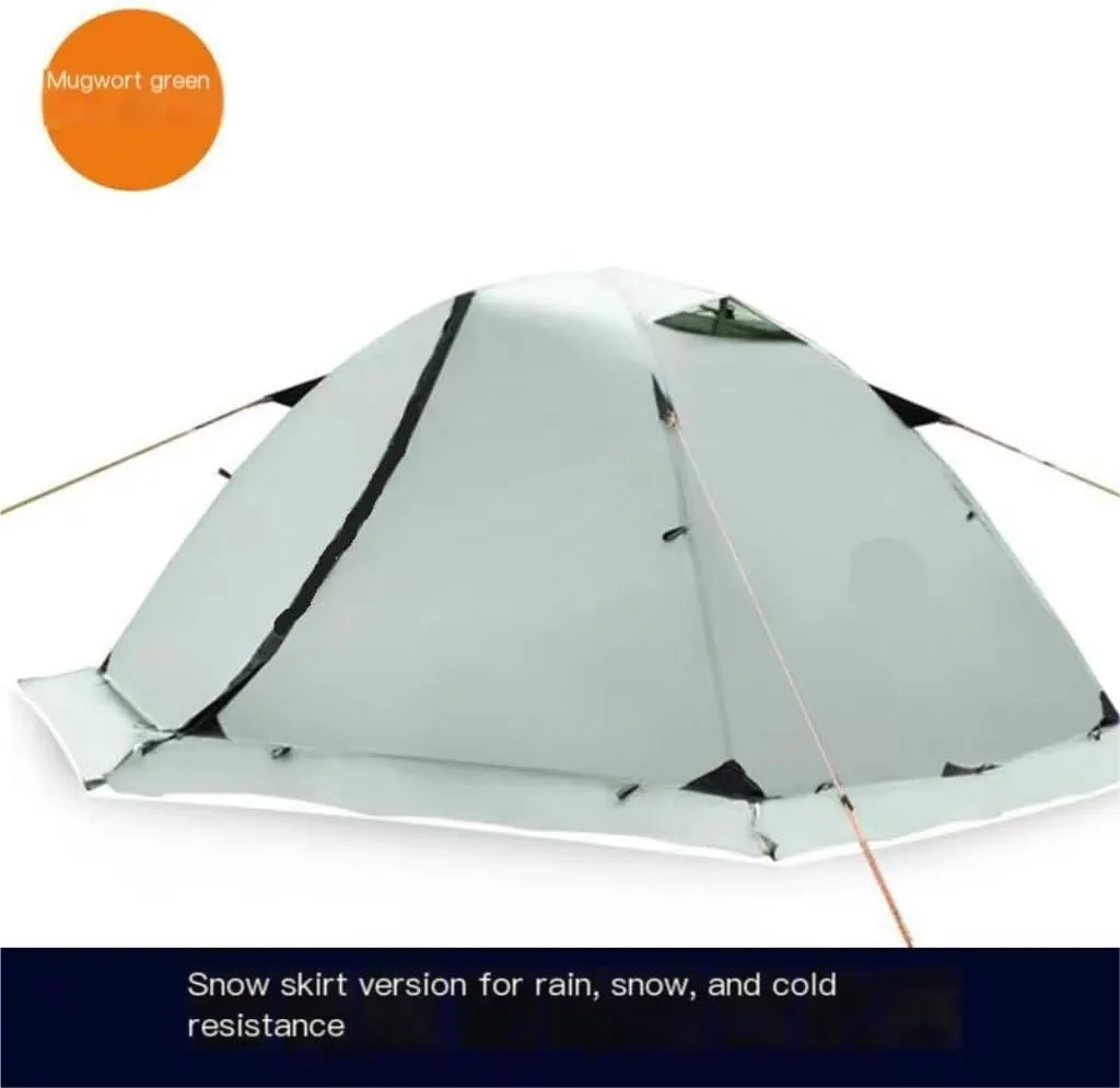 Tent Outdoor Tent Double-Layer Warm and Rainproof Mountaineering Hiking Tent Aluminum Pole Outdoor Camping Tent Outdoor Tent
