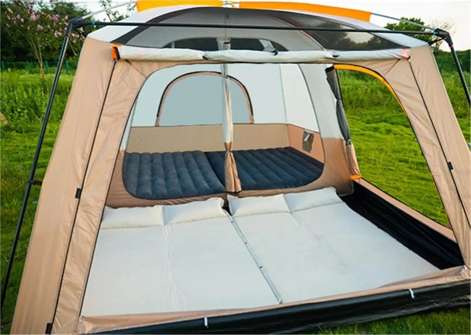 Tent Outdoor Two-Room One-Living Room Large Space Camping Equipment Camping Portable Folding Rainproof Park Picnic