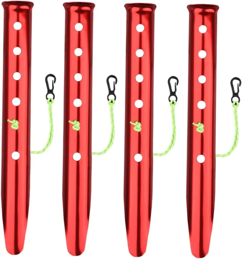 Tent Pegs,Hard Ground Camping Pegs for Tent,4pcs Tent Nail Ground Anchors Heavy Duty Tarp Tent Aluminium Tent Stakes Tent Stakes Hiking Aluminum Tent Pegs