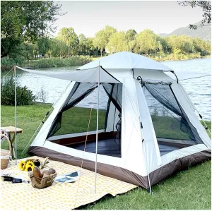Tent Pop Up 4 People Spacious Teepee Tent Practical and Lightweight Large Camping Tent for Family,Outdoor,Hiking and Mountaineering