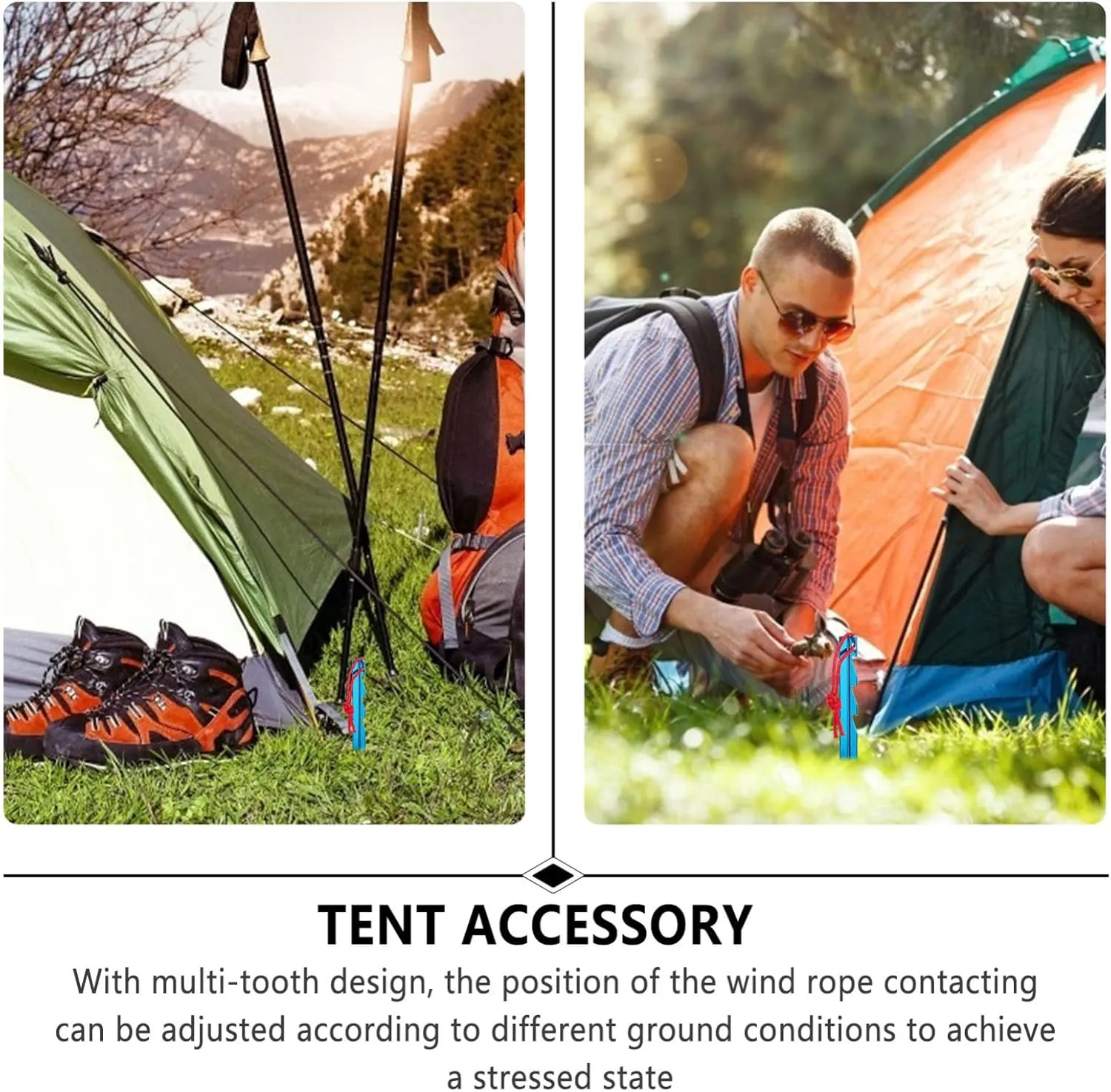 Tent Stakes 5pcs Tent Pegs Outdoor Stakes Heavy Duty Ground Peg Ultralight Tent Adjustable Metal Tent Ground Stakes Peg Tent Stakes Pegs Camping Tents Tent Pin Nail Aluminum Alloy(Blue)