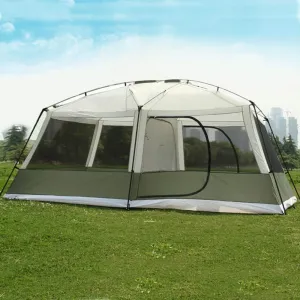 Tents 10 Persons Double Layer 2 Rooms 1 Hall Large Outdoor Family Party Tents Big Space Waterproof Camping Tent