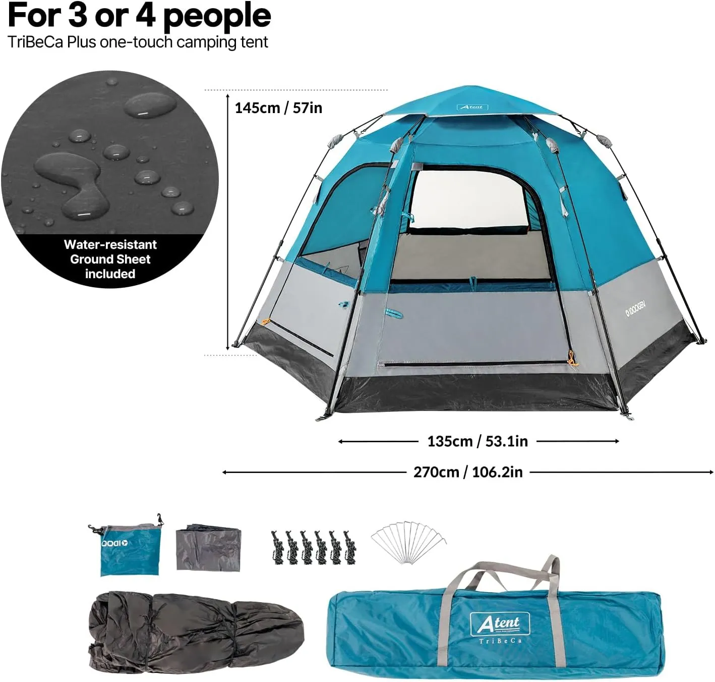Tents for Camping 2/4/6 Person Camping Dome Tent, Easy to Set Up, Lightweight Camping Tent, Portable Camping Tent for Outdoor and Backpacking Sundome Tent