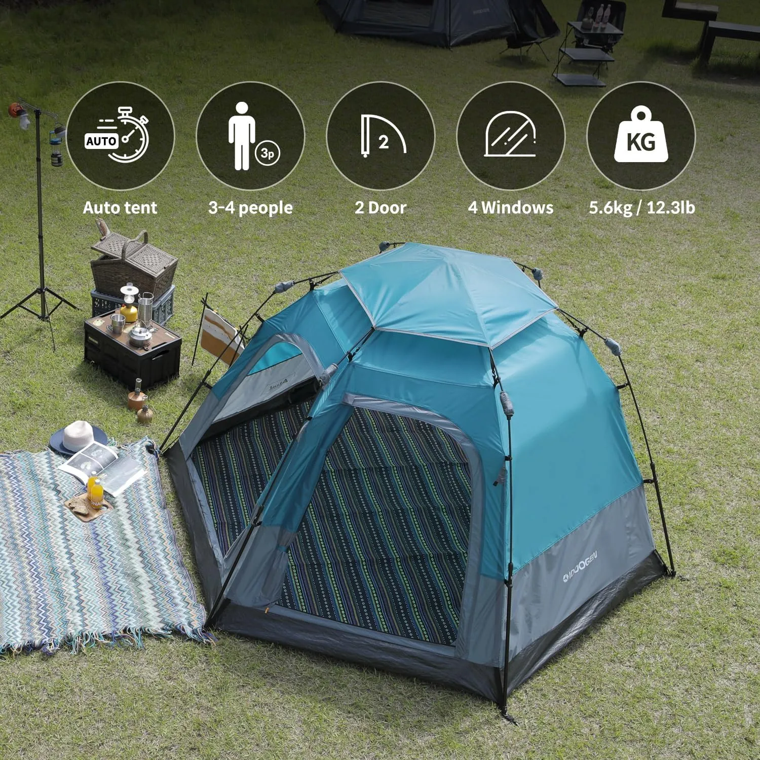 Tents for Camping 2/4/6 Person Camping Dome Tent, Easy to Set Up, Lightweight Camping Tent, Portable Camping Tent for Outdoor and Backpacking Sundome Tent