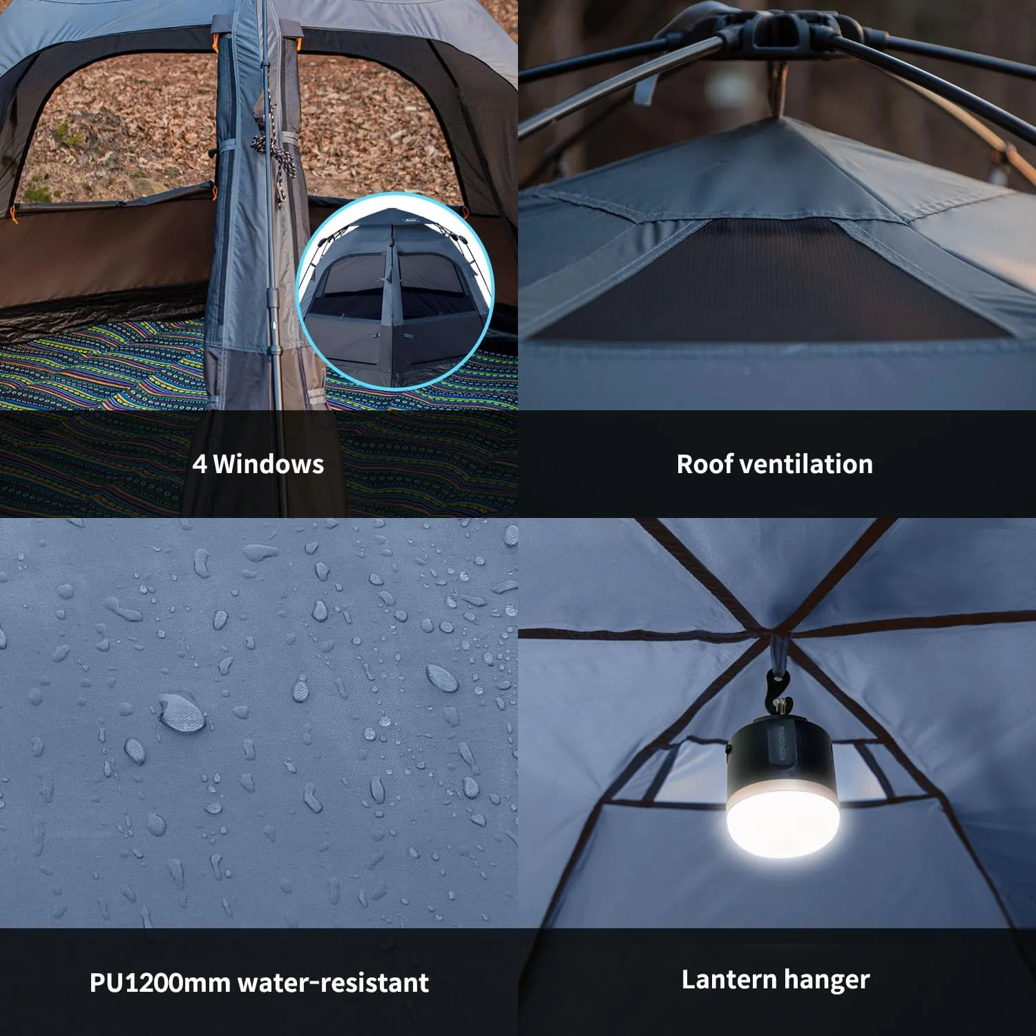Tents for Camping 2/4/6 Person Camping Dome Tent, Easy to Set Up, Lightweight Camping Tent, Portable Camping Tent for Outdoor and Backpacking Sundome Tent