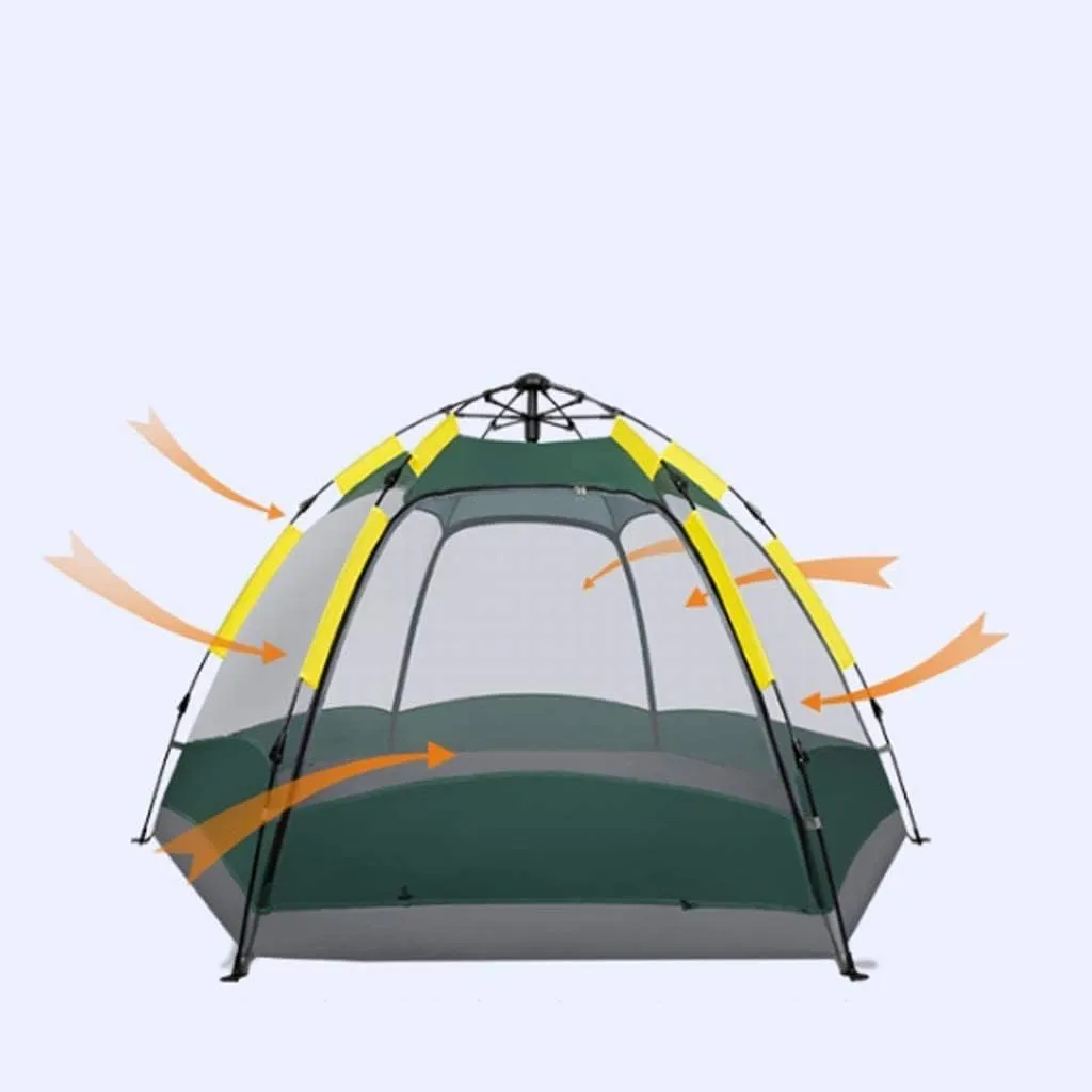 Tents for Camping Camping Tent 4 Person with 6 Side Mesh Waterproof Double Layer Instant Tent for Family Hiking Outdoor Tent Beach Tent