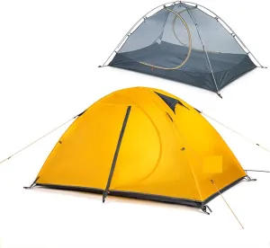 Tents Ultralight Camping Tent Outdoor Cycling Trekking Hiking Backpacking Tents Waterproof, Orange 2person