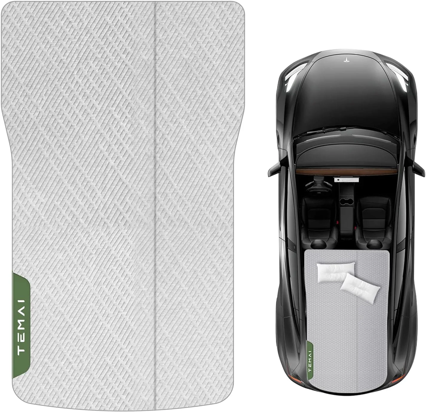 Tesla Model Y Camping Mattress, Slow-Rebound Memory Foam Mattress for Tesla Model Y, Mid-Large SUV Sleeping Pad with Single/Double Mode, 4 Seasons Use