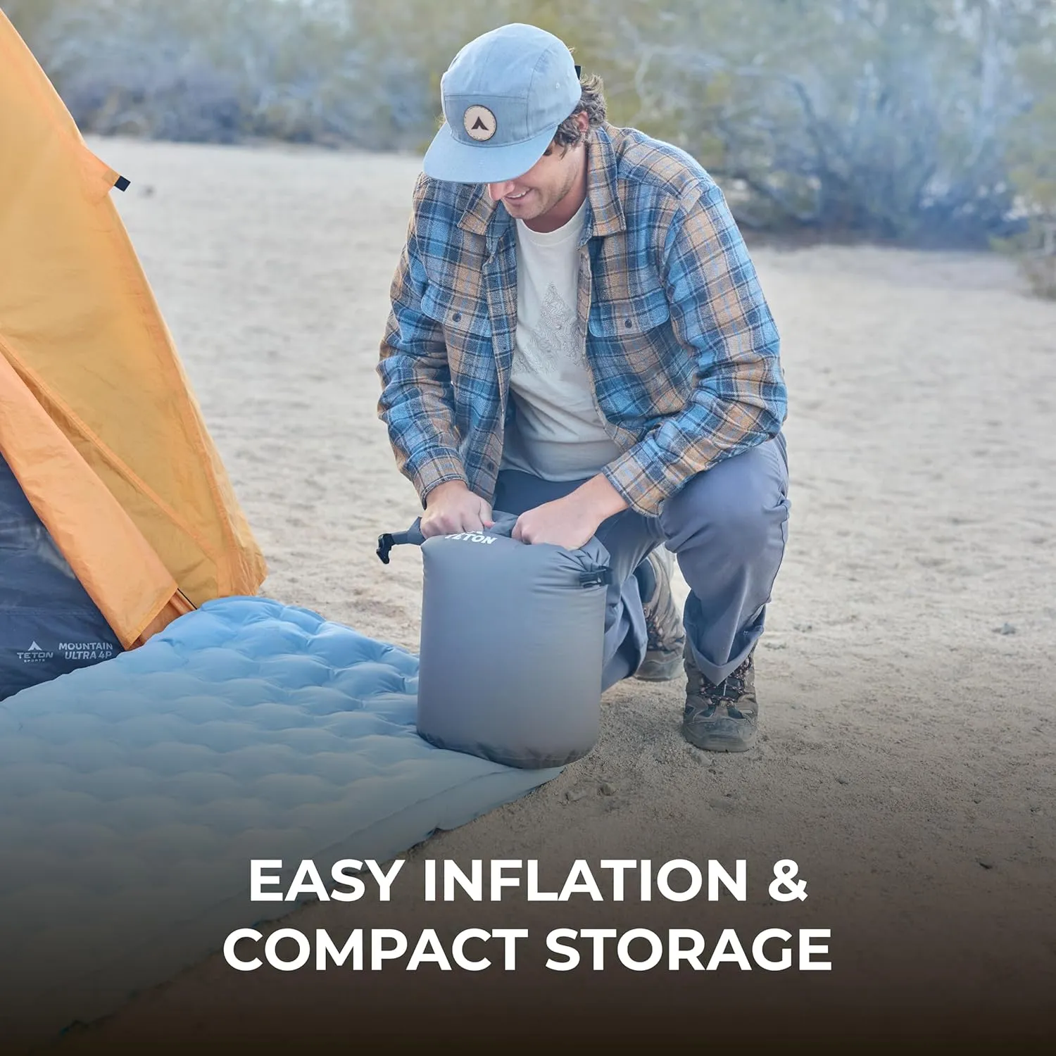 Teton Self Inflating Sleeping Pad, Inflatable Camping Sleeping Pads, Compact Mat for Camping, Backpacking, and Hiking.