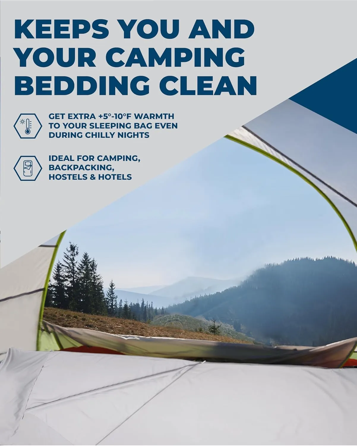 The Friendly Swede Sleeping Bag Liner — Ultralight Polyester or Cold Weather Microfiber Adult Sleep Sack; Thin Travel Sheets for Hotel; Camping Sheets; Travel Sleeping Bag with Pocket-Size Stuff Sack