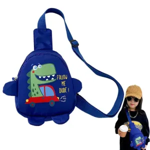 Toddler Dinosaur Sling Backpack - Waterproof Crossbody Daypack for Kids