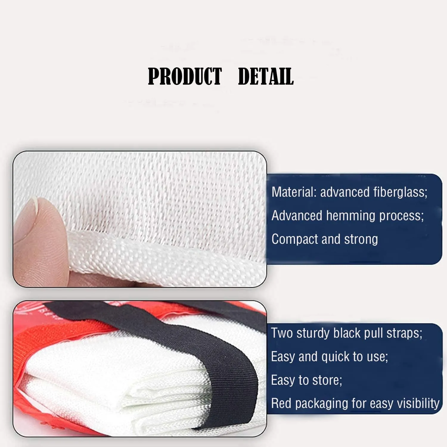 TONYKO Emergency Fire Blankets, Flame Retardant Protection and Heat Insulation Designed for Kitchen,Fireplace,Grill,Car,Camping(White(9PACK))
