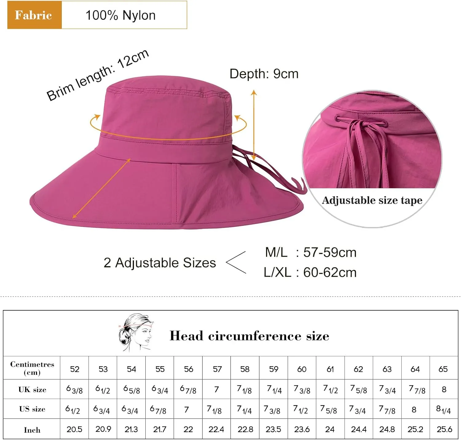 TOP-EX XL Sun Hats for Women, UV Protection Wide Brim Summer Hats with Ponytail Hole & Neck Flap Waterproof Gardening Hat