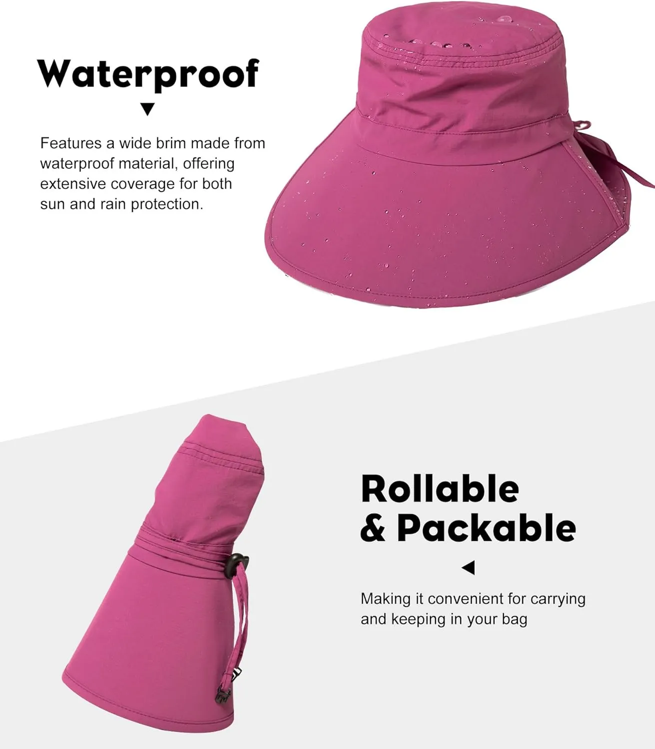 TOP-EX XL Sun Hats for Women, UV Protection Wide Brim Summer Hats with Ponytail Hole & Neck Flap Waterproof Gardening Hat