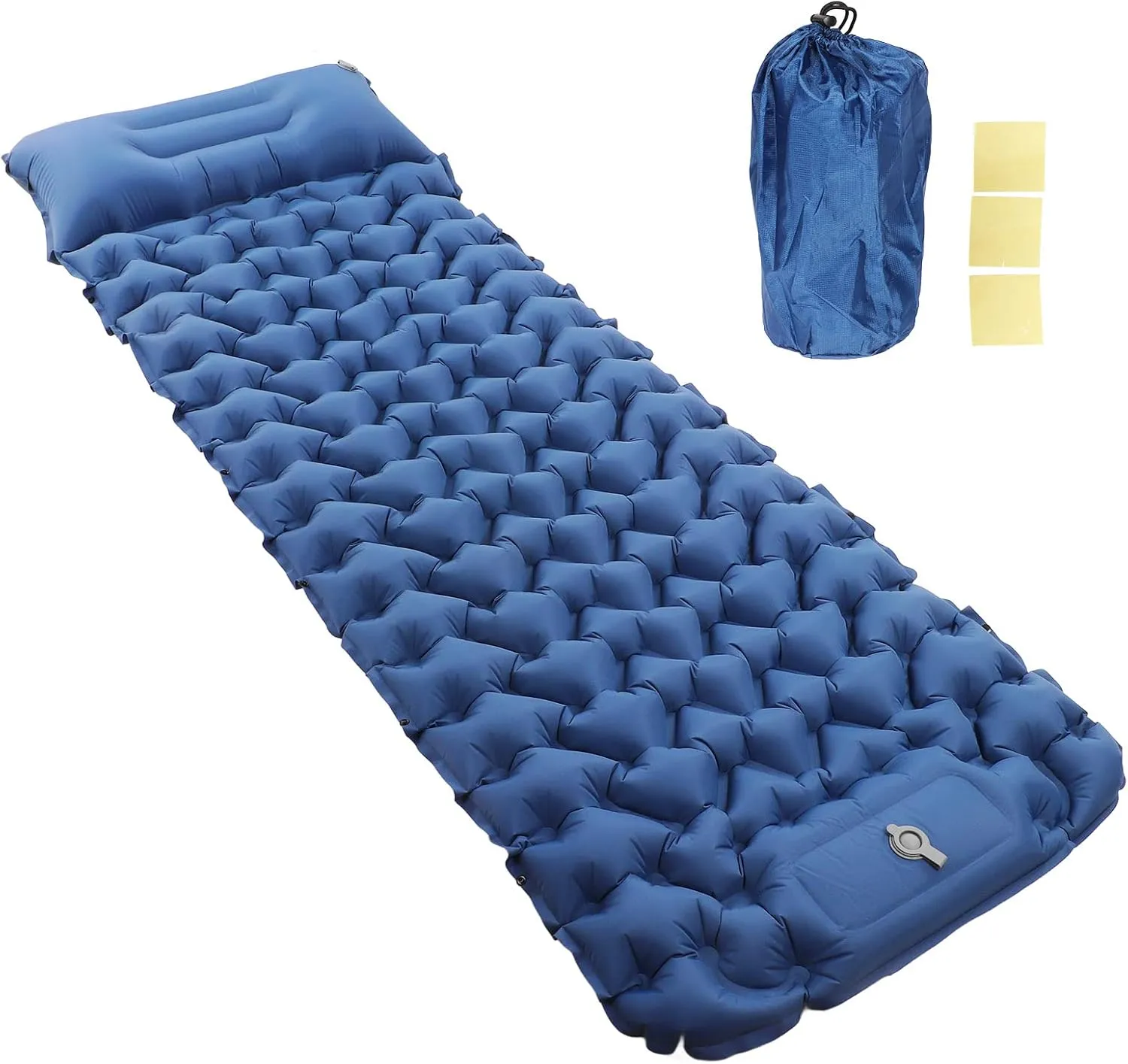 Topyond Camping Sleeping Pad, Camping Inflatable Mattress, Navy Blue Lightweight Moistureproof Inflatable Double Camping Cot with Storage Bag for Outdoor Camping