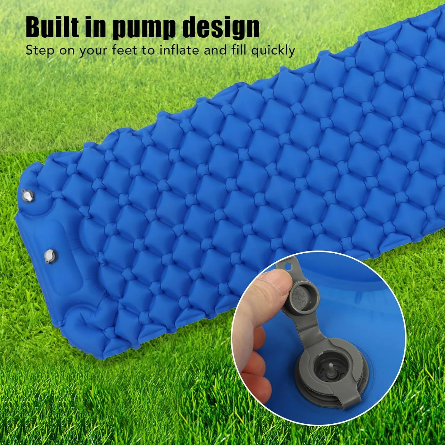 Topyond Inflatable Sleeping Mat, Camping Sleeping Pad Ultralight Inflatable Sleeping Mat with Built in Pump Backpacking Camping Air Mattress for Camping
