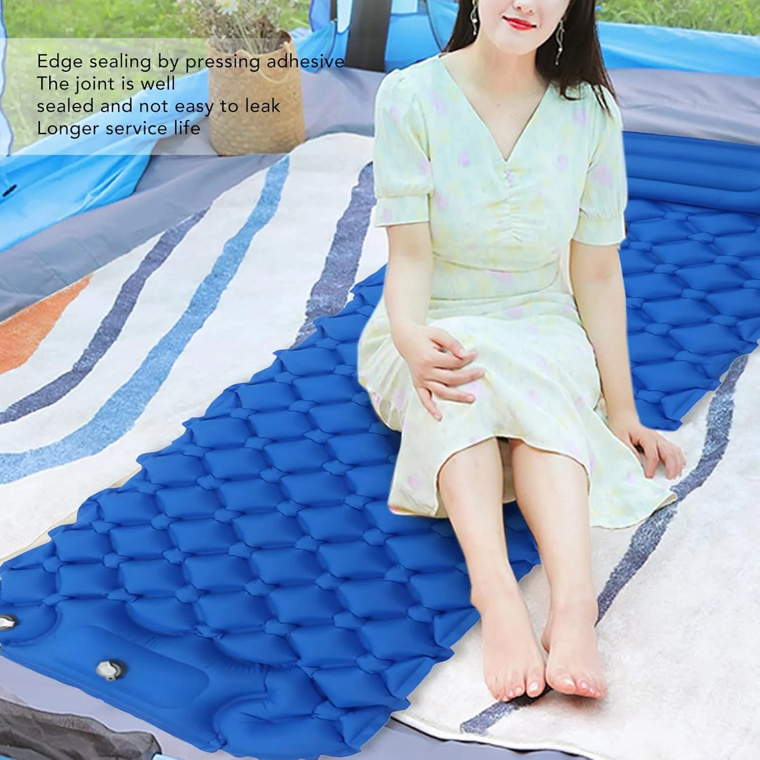 Topyond Inflatable Sleeping Mat, Camping Sleeping Pad Ultralight Inflatable Sleeping Mat with Built in Pump Backpacking Camping Air Mattress for Camping
