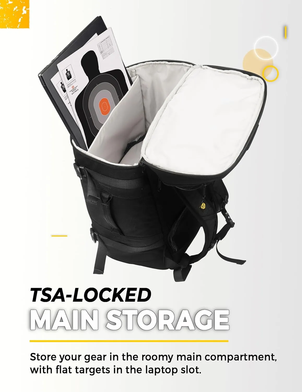 TradeSmart Range Backpack for Handguns, Ammo & Shooting Gear with 3 Lockable Compartments, Ear & Eye Protection Kit Optional