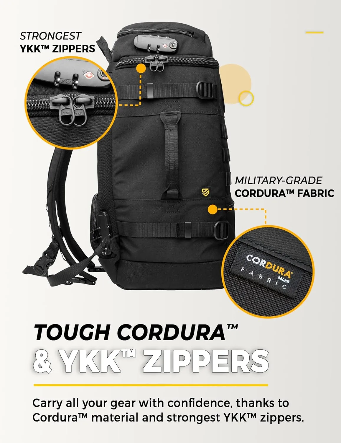 TradeSmart Range Backpack for Handguns, Ammo & Shooting Gear with 3 Lockable Compartments, Ear & Eye Protection Kit Optional