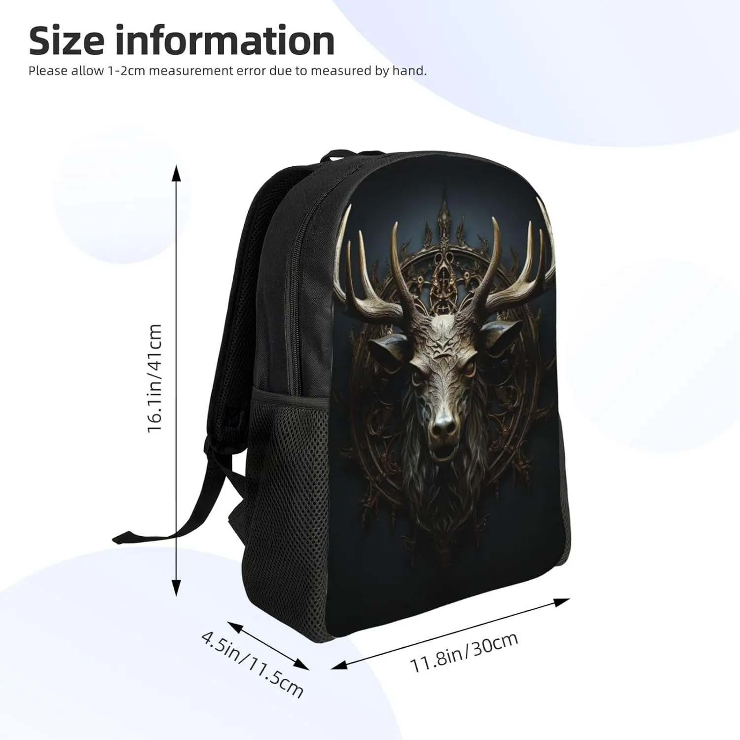 Travel Backpack for Women Men Carry On Backpack Waterproof 15.6inch Laptop Backpack Antlers