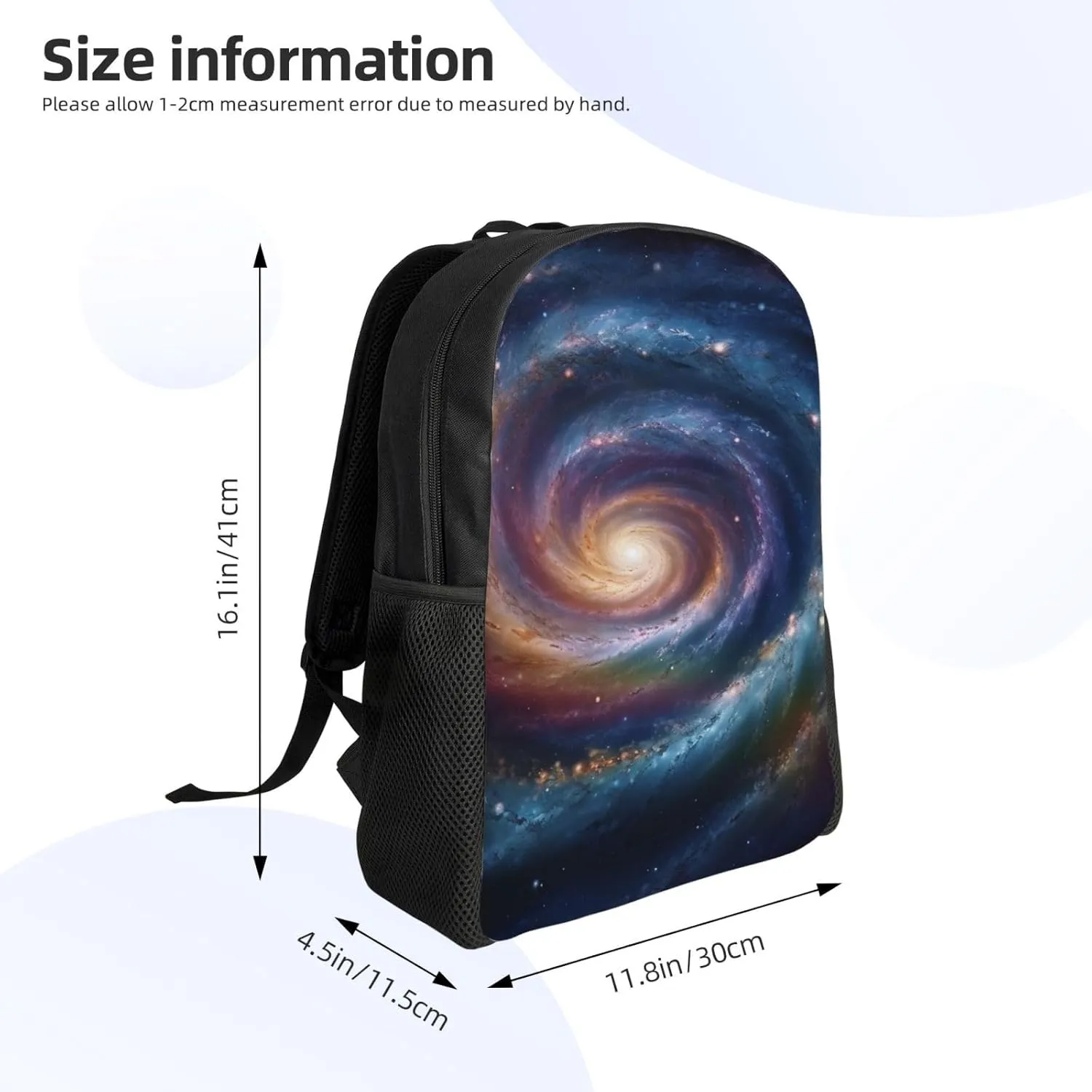 Travel Backpack Space Spiral Cosmic Energy Carry on Backpack Lightweight Business 16inches Laptop Backpack for Men Women