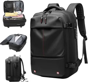 Travel Backpack, Vacuum Backpack Travel 60L Expandable Multi-pocket Waterproof Carry On Backpack with Lock Padded Breathable Zipper Closure Travel Backpack for Men Business, Large Travel Backpack