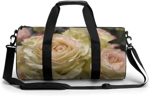Travel Duffel Bag for Men And Women,Light Yellow Bouquet Waterproof Sports Fitness Bag Portable Travel Duffel Bag