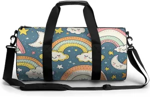 Travel Duffel Bag for Men And Women,Moon Collage Pattern Waterproof Sports Fitness Bag Portable Travel Duffel Bag
