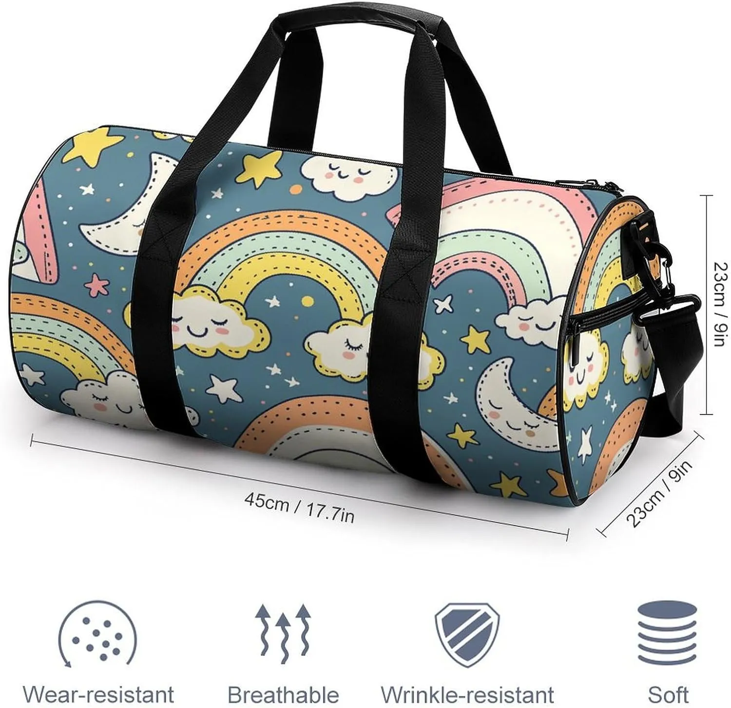 Travel Duffel Bag for Men And Women,Moon Collage Pattern Waterproof Sports Fitness Bag Portable Travel Duffel Bag