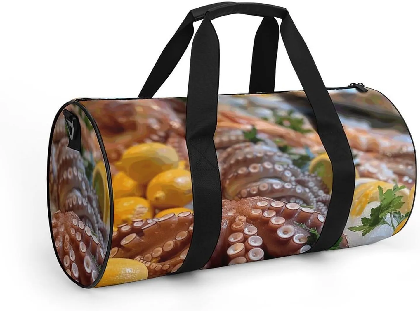 Travel Duffel Bag for Men And Women,Seafood Food Photos Waterproof Sports Fitness Bag Portable Travel Duffel Bag