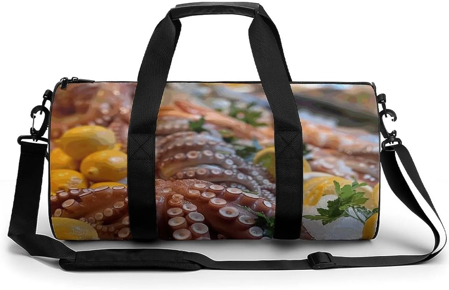 Travel Duffel Bag for Men And Women,Seafood Food Photos Waterproof Sports Fitness Bag Portable Travel Duffel Bag