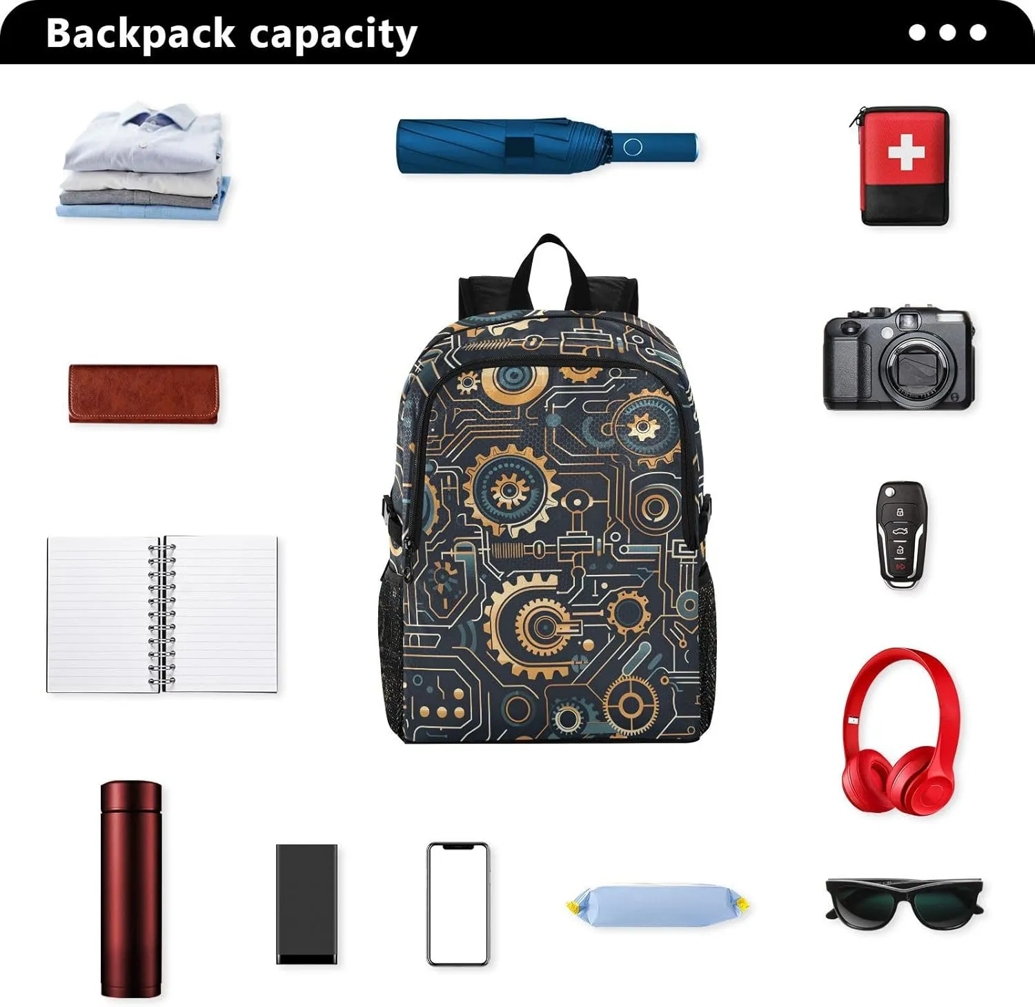 Travel Hiking Daypack Foldable Packable Backpack Machinery Waterproof Lightweight Casual Rucksuck for Men Women