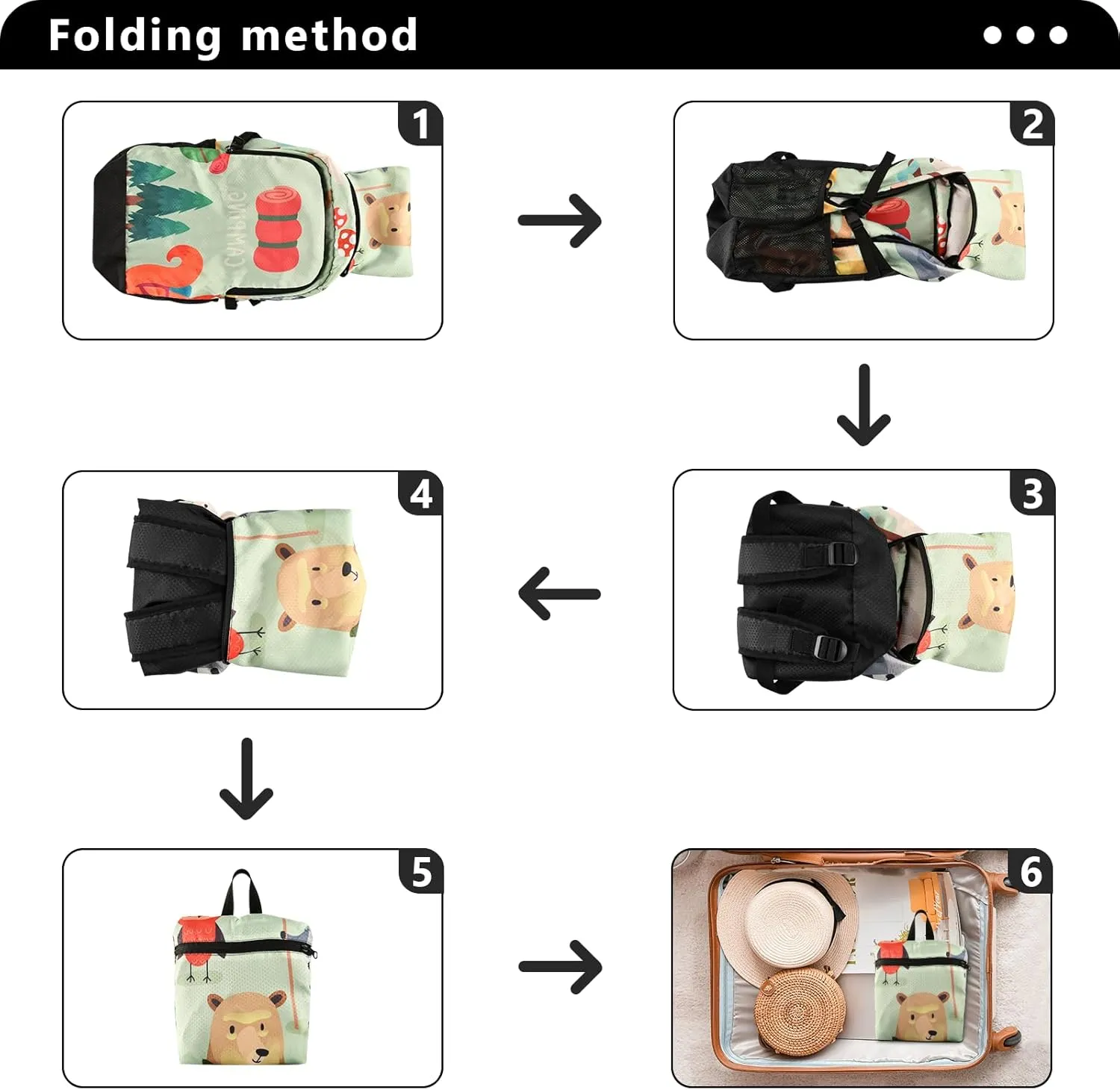 Travel Hiking Daypack Foldable Packable Backpack Machinery Waterproof Lightweight Casual Rucksuck for Men Women